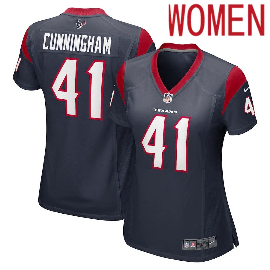 Women Houston Texans #41 Zach Cunningham Nike Navy Game NFL Jersey->women nfl jersey->Women Jersey